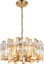 Gold Chandeliers Lighting Modern Crystal Chandelier 6 Light Contemporary Girls Bedroom Dining Room Ceiling Hanging Pendant Chandelier Lighting Fixture D17.7