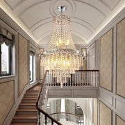 Crystal Chandeliers for Foyer Entryway Luxury K9 Modern Chandelier Lighting Silver 9-Light Bulb Apply Ceiling Hanging Dining Room and Living Room