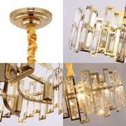 Gold Chandeliers Lighting Modern Crystal Chandelier 6 Light Contemporary Girls Bedroom Dining Room Ceiling Hanging Pendant Chandelier Lighting Fixture D17.7