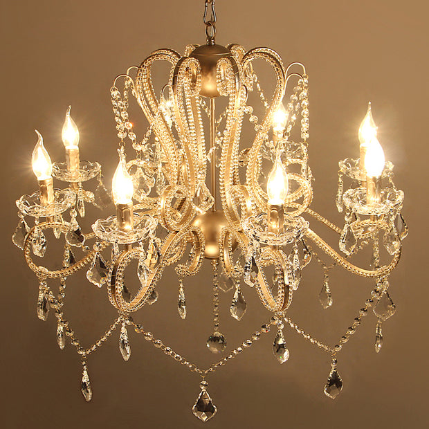 Contemporary Style Elegant Chandelier Clear Crystals - Modern Miami Lighting And Decor