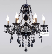 Contemporary Style Black Crystal Chandelier - Modern Miami Lighting And Decor