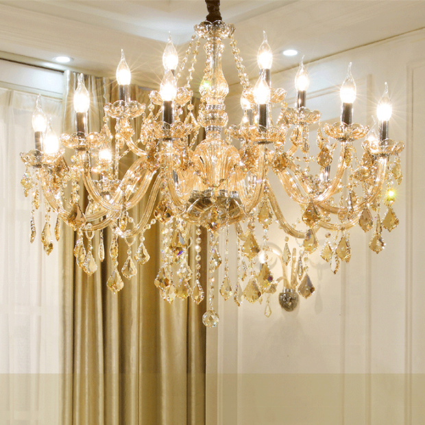 Miami Cognac Crystal Wedding Chandelier Style - Modern Miami Lighting And Decor