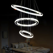 Round Ball Room Crystal and Stainless Steel Chandelier - Modern Miami Lighting And Decor