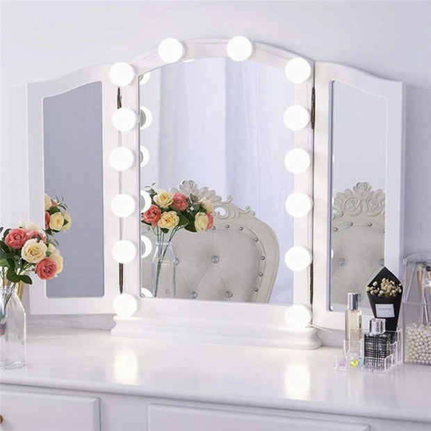 Hollywood Style Lights for Makeup Vanity Mirror with Dimmable Controls - Modern Miami Lighting And Decor