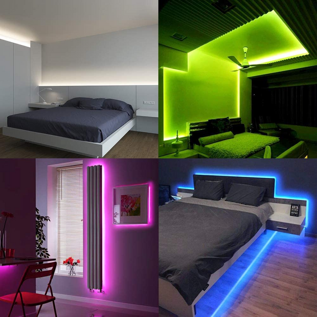 LED Light Strip with 44 Key Remote (Waterproof 5050 LED Color Changing DIY Flexible RGB) - Modern Miami Lighting And Decor
